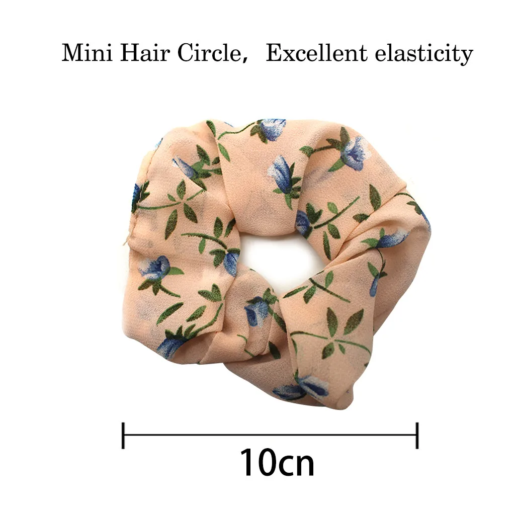 50Pc Chiffon Fabric Scrunchie Women Lady Girls Elastic Hair Rubber Bands Tie Hair Ring Rope Ponytail Holder Accessories FC