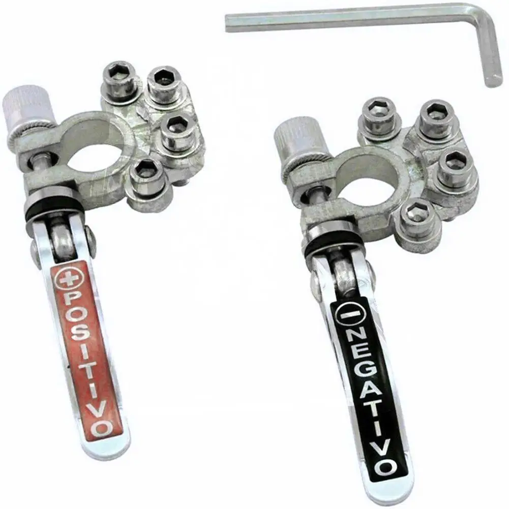 2 PCS Quick Disconnect Car Battery Main Cable Post Terminal Shut-off Connectors for 12v 6v 24v Boat Race Car UTV Tractor Truck