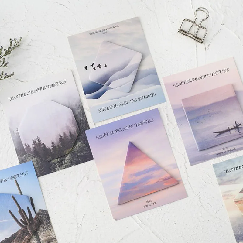 

1 Pcs Hot Sale Landscape Scenery Travel Memo Pad Notes Memo Notebook Stationery Note Paper Stickers Office School Supplies
