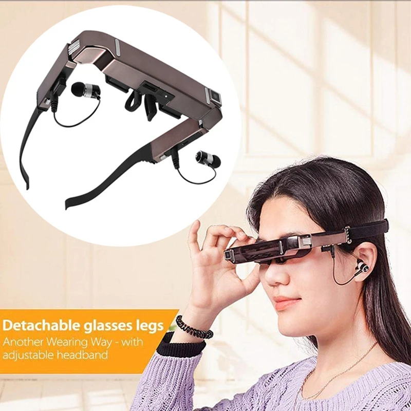 Vision-800 Smart Android WiFi 3D VR Glasses Widescreen Portable Virtual Reality Glasses Private Theater With Bluetooth Camera