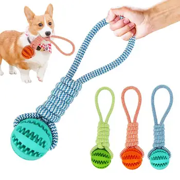 

Pet Dog Puppy Cotton Rope Leakage Food Ball Molar Bite Resistant Chew Play Toy