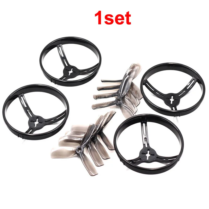 1set 4045 4040 Propeller Protector Cover Case 4 Inch Props Guard Ring+4045 3-Blade Paddle for FPV RC Race Drone 18xx 22xx Motor