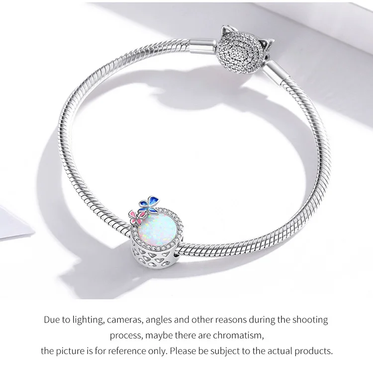 Voroco S925 Sterling Silver Charm Of Spring Cute Bird & Flower Pendant Fit Chain Voroco S925 Sterling Silver Charm Of Spring Cute Bird & Flower Pendant Fit Chain