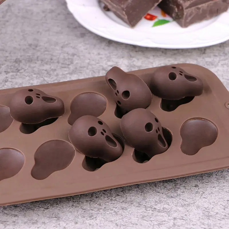 

3D Skull Chocolate Mold Silicone Cake Mould Bakeware Pastry Baking Decorating Tools Kitchen Halloween Gift