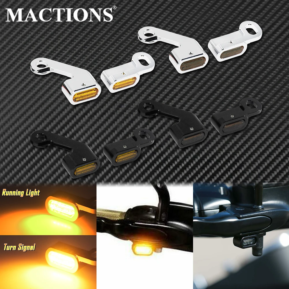 Signal Lights 2-Piece Motorcycle LED Turn Indicators - Amber Silver Smoke  Lens Lights Amber Led Motorcycle Turn Indicators Silver Smoke Lens