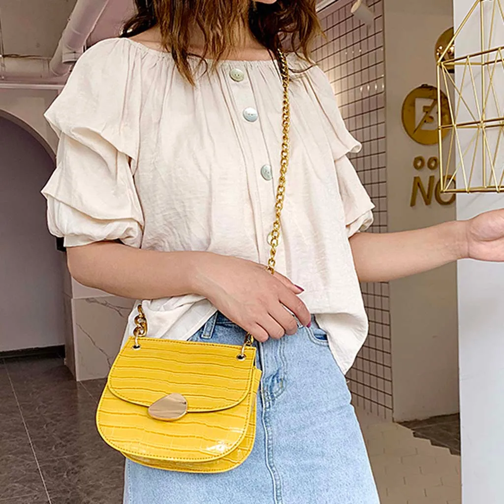 Yellow L Для женщин с узором «крокодиловая кожа» Сумка модные женские туфли из искусственной кожи сумки через плечо, клатчи Роскошные Дизайнерские сумка-мессенджер сумка# YJ - Цвет: Yellow L