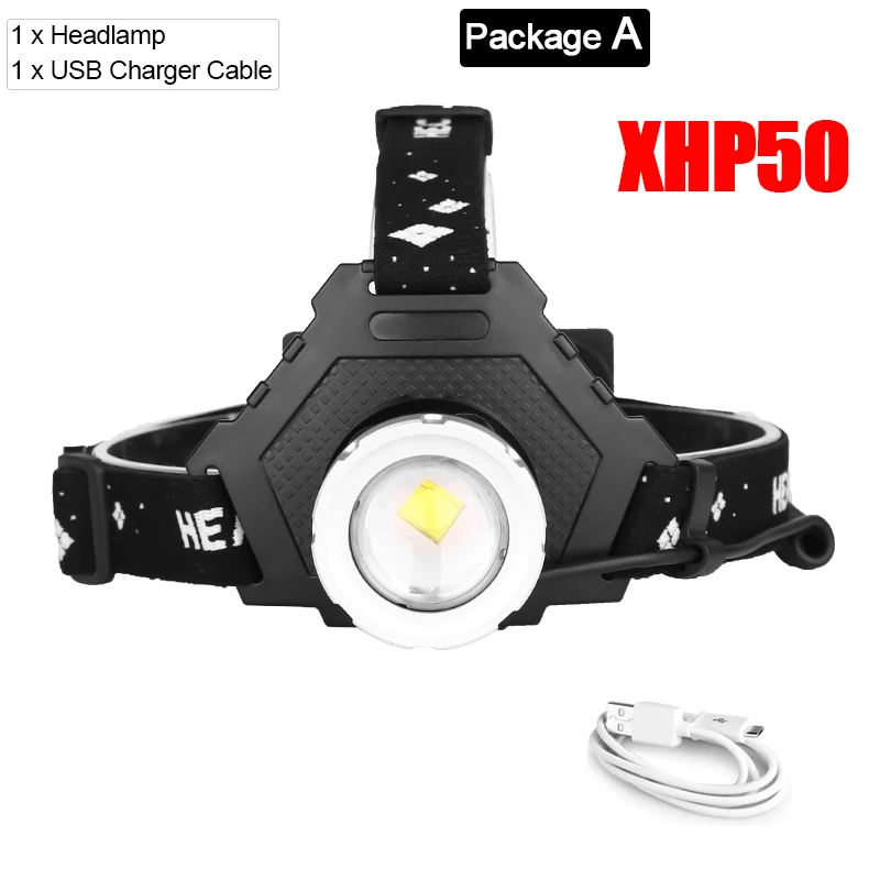 Светодиодный XHP70.2 USB Перезаряжаемый светодиодный фонарь XHP70 супер яркие фары XHP50 уличные охотничьи велосипедные рыболовные фонари - Испускаемый цвет: A