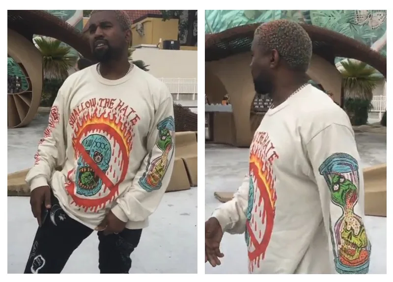 Kanye West Kids See Ghosts граффити Мужская толстовка худи с круглым вырезом хип-хоп модная уличная Толстовка
