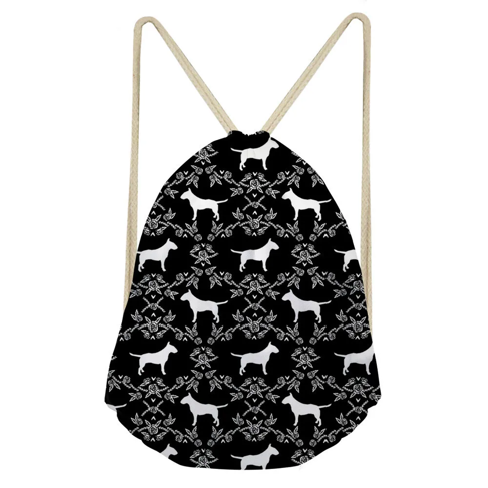 

Рюкзак Bull Terrier для девочек и женщин, Классический дорожный ранец с принтом животных, мужская сумка на шнурке