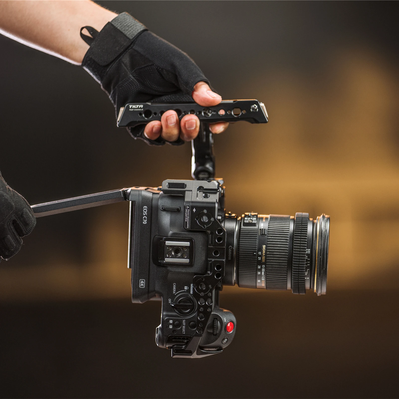 Ta-T12-Fcc-B Accessorio Della Gabbia Della Macchina Fotografica Di Tilta Canon C70 Per La Maniglia Superiore Di Sostegno Dell'Obiettivo Della Piastra 