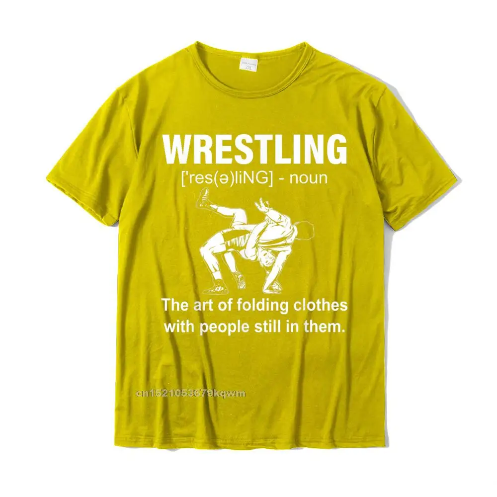 Classic Birthday Tops T Shirt for Students Fashionable Summer/Autumn O-Neck 100% Cotton Short Sleeve T Shirt Comics Top T-shirts Funny Wrestling Definition Shirt Wrestling sport T-Shirt__4412 yellow