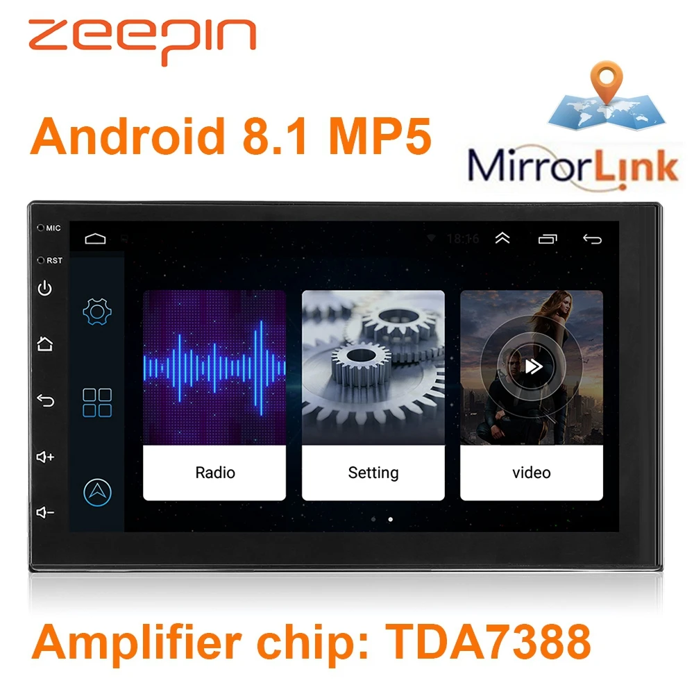 

Car Stereo MP5 Player Android 8.1 GPS FM AM Auto Radio Bluetooth Navigation Mirror Link 7ʺ WiFi Car Multimedia Player USB Camera