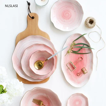 

Japanese Style Phnom Penh Creativity Tableware Tableware Ceramic Dinner Plate Dish Porcelain Dessert Dinnerware Cake Plate Bowl