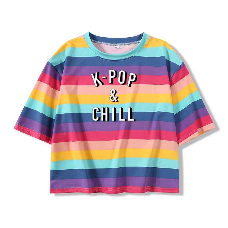 Женская одежда в стиле K-POP новые футболки с графическим принтом И Chill милые