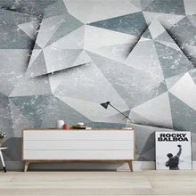 Пользовательские фото 3d шелковая настенная бумага геометрический многоугольник 3d Европейская гостиная фоновое настенное украшение для спальни настенная бумага