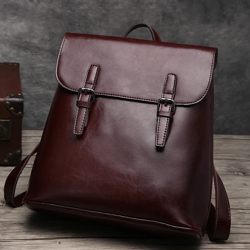 Весенне-летняя новая стильная женская сумка в Корейском стиле рюкзак из яловой кожи большая Вместительная дорожная сумка