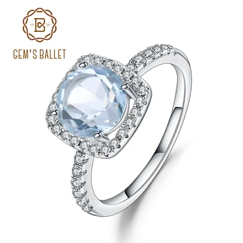 

Gem's Ballet 2.01Ct Natural Sky Blue Topaz 925 Sterling Silver Ring Fine Jewelry Gemstone Wedding Engagement Ring for Women
