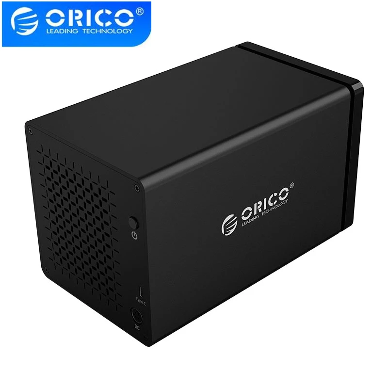 ORICO 3.5 inch 4 Bay Type-C Hard Drive Enclosure 78W Power Adapter Speed 5Gbps UASP 64TB Support 64TB capacity,NS400C3