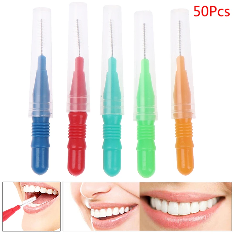 50Pcs Hygiene Dental Soft Floss Sticks Toothpick Clean Tooth Floss Head Hygiene Dental Plastic Interdental Brush Toothpick automatic area type toothpick box smart toothpick box creative living room household plastic toothpick container