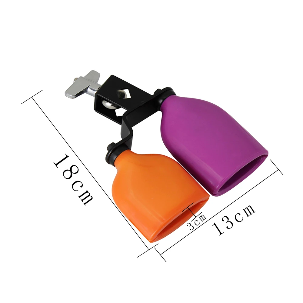 

Double-color Cowbell for Drum Set High and Low Tones Midium Size Double Mounted Bell Kit Percussion Instruments