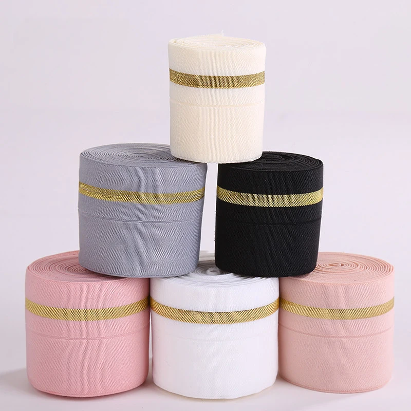 

40mm Fold Over Elastic Bands 4cm Spandex Band Dress Lace Trim Sewing Underwear Gauze Edging Belt Clothing Accessories 1meter