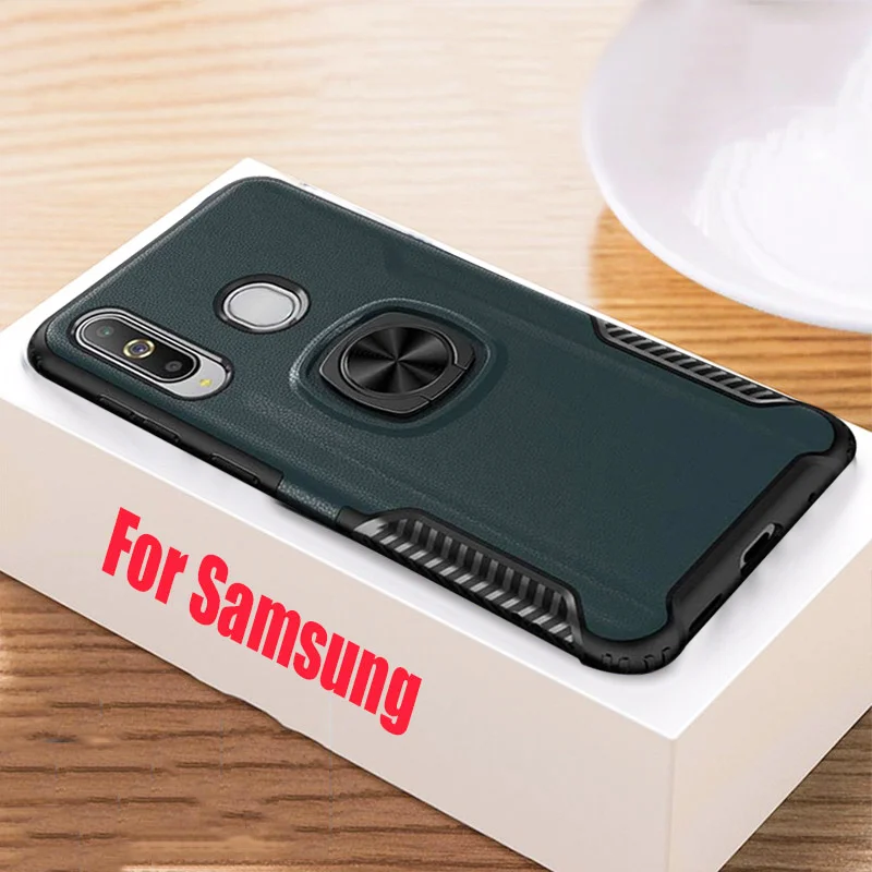 

Luxury Car Ring Stand Cases For Samsung Galaxy A50 A10 A2 A60 A30 A70 Shockproof Hard Cover A8 A9 2018 M10 M20 M30 Silicone Case
