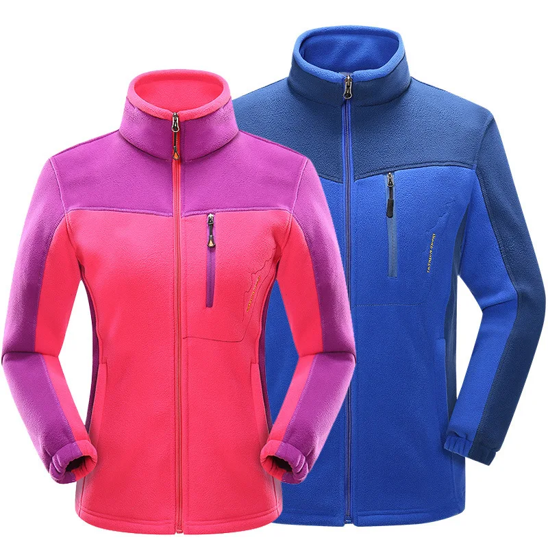 

2019 New Style Fleece Autumn And Winter Warm Couples Cardigan Contrast Color Men And Women Outdoor