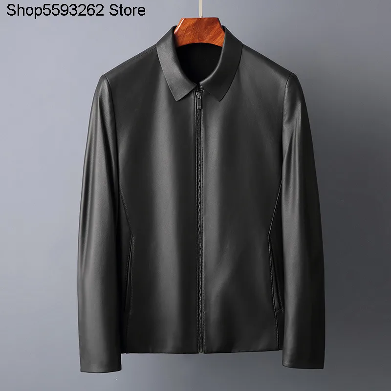 

2020 Autumn Single Money Genuine Leather Leather Coat Male Small Lapel Leisure Goat Velvet Libu Leather Jacket Coat