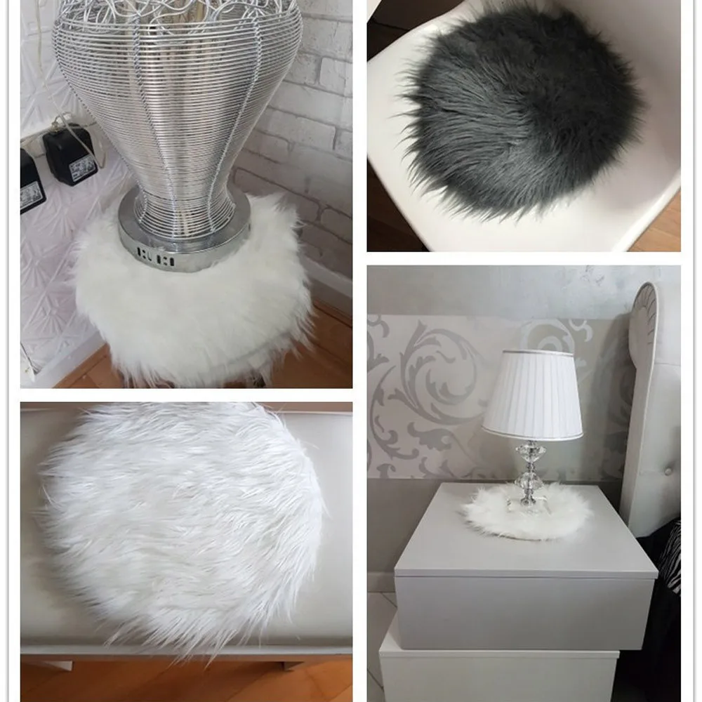 Soft Artificial Sheepskin Rug Chair Cover Artificial Wool Warm Hairy Carpet Seat Pad Mats For Home Enfeites De Natal#20