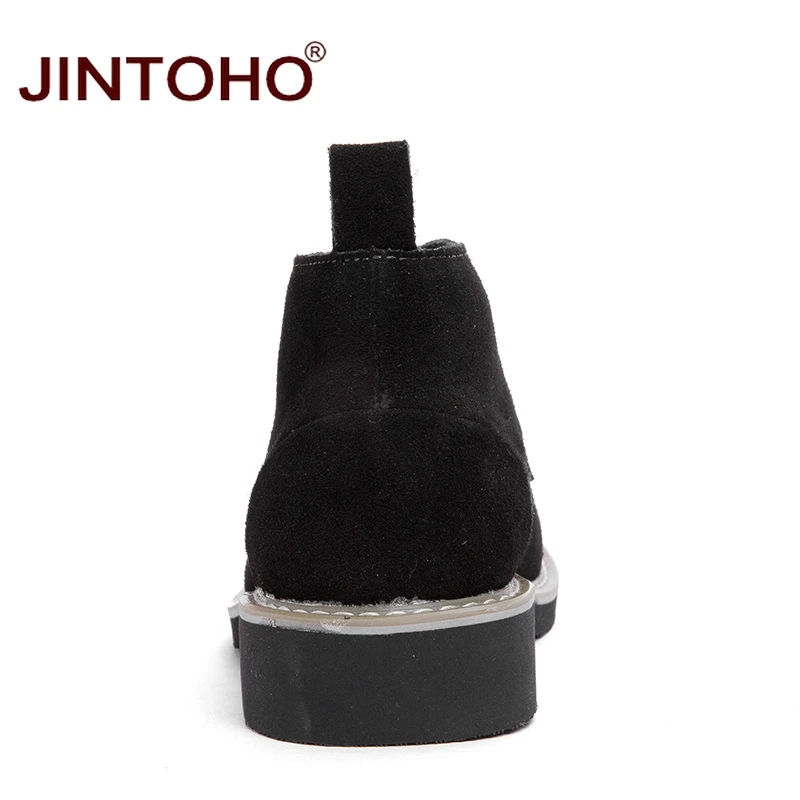 Высококачественные мужские ботинки JINTOHO из натуральной кожи модная мужская