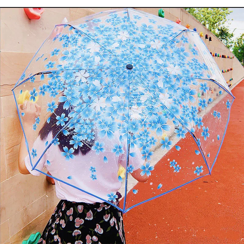 Модный прозрачный зонтик, зонтики для девочек, женский зонтик, три складных зонта для детей