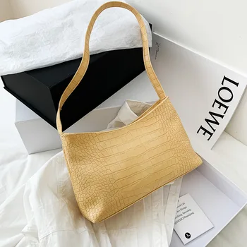 

2020 new bag female Korean version of ins fashion wild shoulder bag crocodile pattern fabric net red super fire designer bags