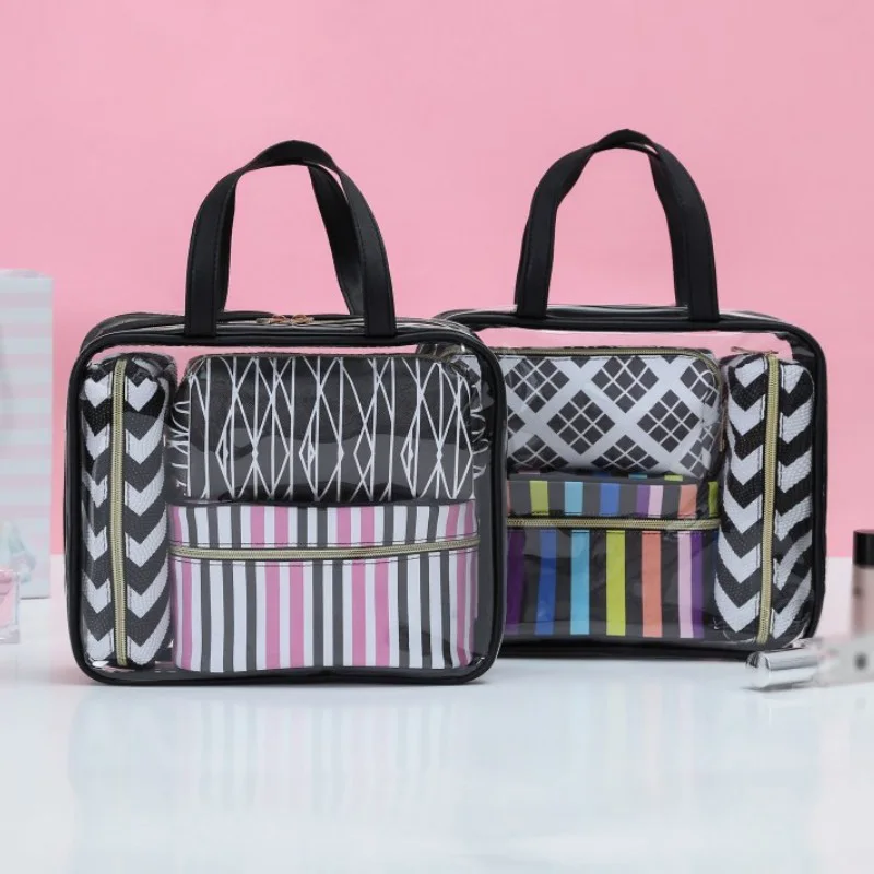 

4PC/setTravel Transparent Cosmetic Bag PVC Zipper Clear Makeup Bags Beauty Case Make Up Organizer Storage Bath Toiletry Wash Bag