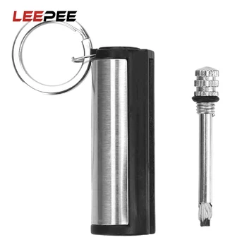 

LEEPEE Permanent Cylindrical Striker Lighter Stainless Steel Car Keychain Match Chain Key Ring