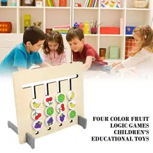 Детские развивающие игрушки Четырехцветные фрукты логическая игра двухсторонний деревянный Монтессори прозрения