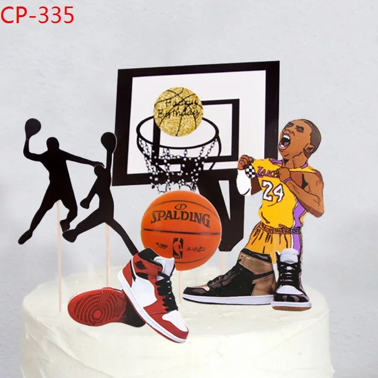 Торт Топпер баскетбольный обруч Дети День рождения человек баскетбол набор кексов флаги торт выпечки ребенок душ вечерние Свадебный декор