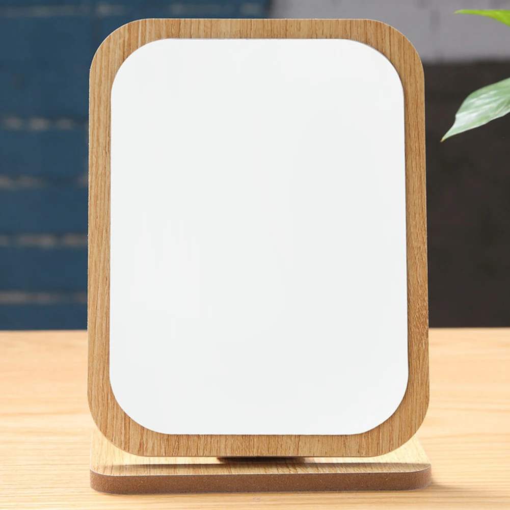 

Makeup 360 Degree Portable Aluminum Wooden Foldable Compact Standing Mirror Table Adjustable Angle Cute Desktop Cosmetic Small