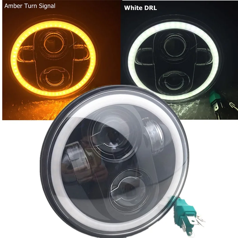 Only Lights Halo 5,75 дюймов мотоцикл светодиодная фара в сборе с 5-3/4 универсальная фара корпус кронштейны для Suziki Honda Yamaha Kawasaki - Цвет: Only Lights