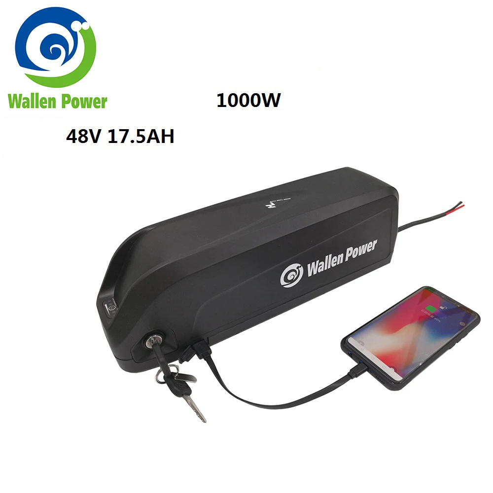 Wallenpower Электрический велосипед Акула Батарея 48v 1000w 17.5Ah литий-ионный аккумулятор, фара для электровелосипеда в Батарея для tsdz2 Bafang Батарея BBS02 мотор комплект