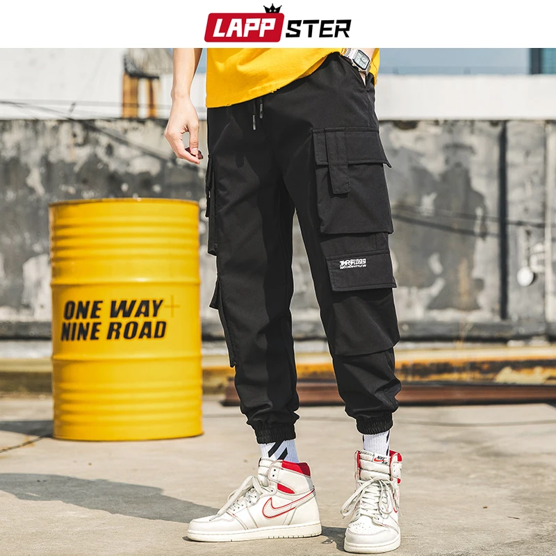 LAPPSTER Мужские Streetwear бегуны Брюки 2019 Mens Hip Hop Black Тренировочные штаны мужчины