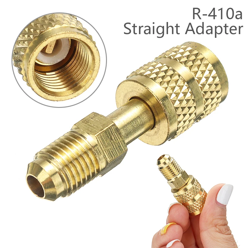 R410A AC Refrigeration Adapter Connector Brass 1/4 inch Right Angle High Quality 
