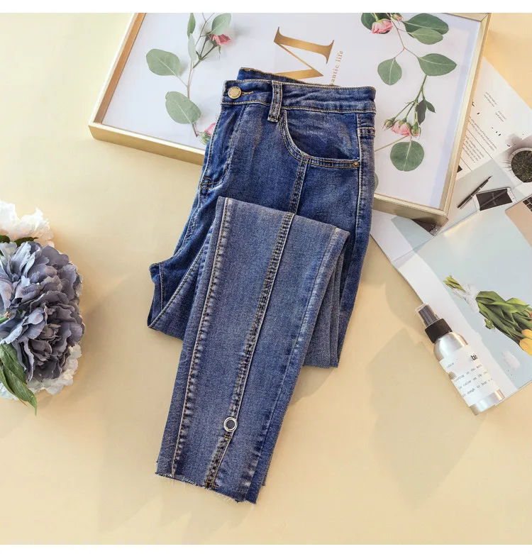 Новые весенние женские джинсы с высокой талией, модные женские эластичные Стрейчевые джинсы Boyfriend, потертые джинсовые брюки-карандаш размера плюс 4XL
