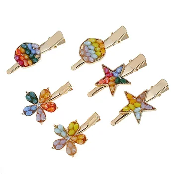 

6pcs Candy Color Hair Clip Fashion Headdress Delicate Barrettes Bobby Pin Hair Pin Hair Side Clip for Daily Use Banquet