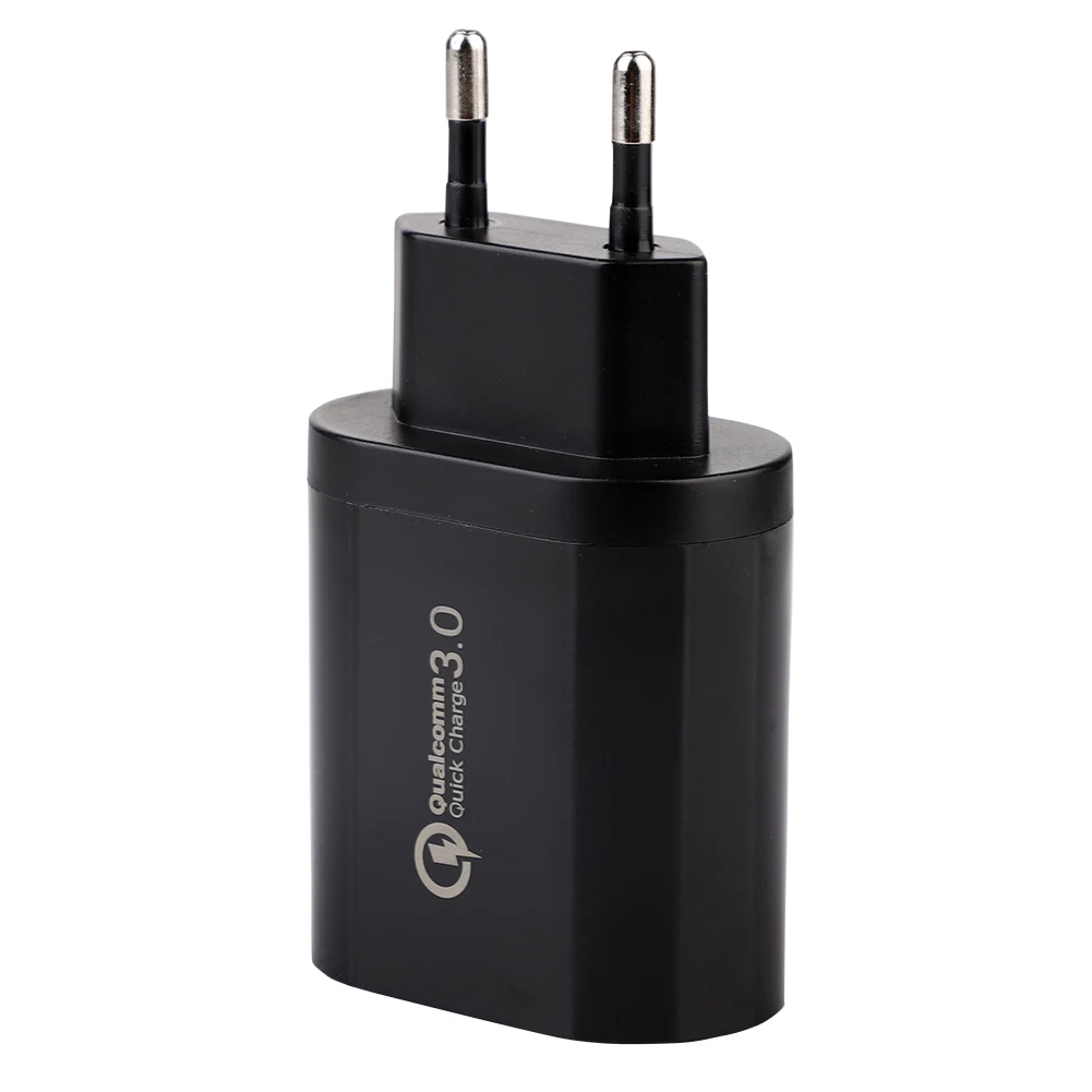 Зарядное устройство для мобильного телефона 3 USB, адаптер с европейской вилкой для быстрой зарядки для iphone X 7 8, huawei samsung S10, Xiaomi Redmi K20, зарядное устройство - Тип штекера: EU   Black