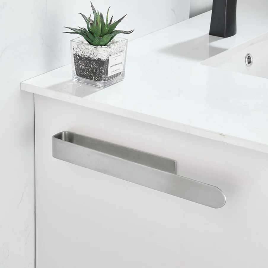 bathroom 304 Stainless steel free punch towel bar Paste installation