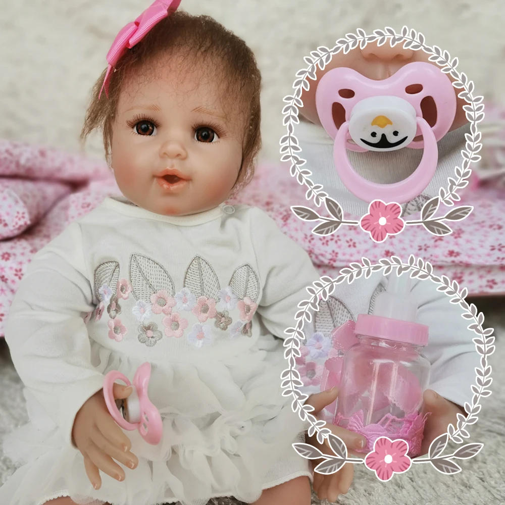OtardDDolls Reborn 2" 50 см bebe мягкие силиконовые Reborn Baby Dolls виниловые игрушки куклы для девочек куклы для старых детей с розовой тканью