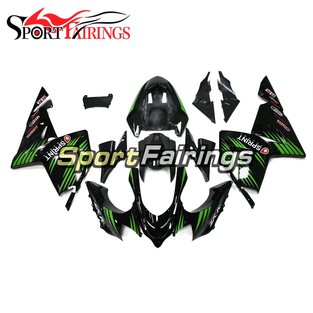 Рамы кузова для Kawasaki ZX-10R 2004 2005 крышки ABS пластиковая система впрыска Кузов Sportbike ZX10R 04 05 Cowlings черный зеленый панель