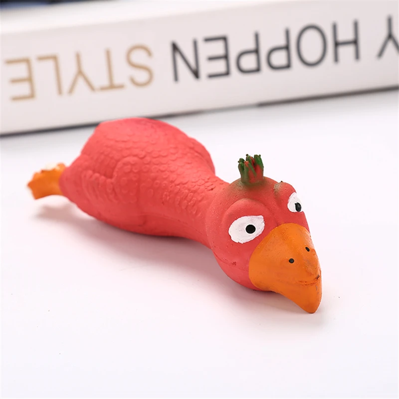 Красный Натуральный латекс собака игрушки кричащий цыпленок утка игрушка пищалка резиновый обучение, игры игрушка жевательная игрушка для щенка игрушки для чистки зубов - Цвет: Красный