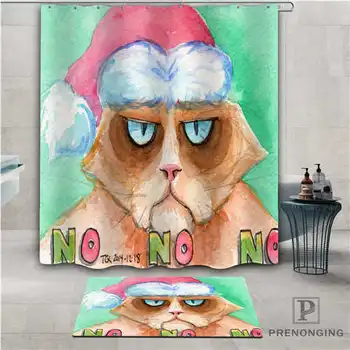 

Custom merry christmas (1) Waterproof Shower Curtain Doormat Home Bath Bathroom Polyester Fabric Multi Sizes#2019-1-06-22