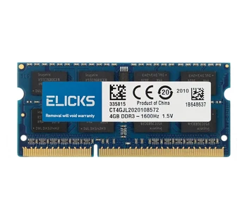 ELICKS DDR3L RAM 4GB 8GB 1600 MHz SODIMM PC3L-12800 Laptop Memory 204 Pin 1.35V blue 1